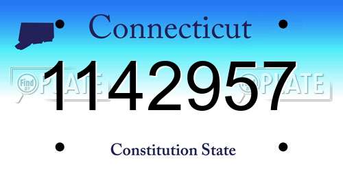 1142957 Connecticut License Plate