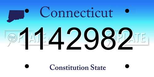1142982 Connecticut License Plate