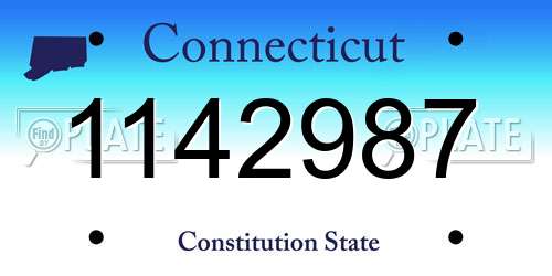 1142987 Connecticut License Plate