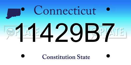 11429B7 Connecticut License Plate
