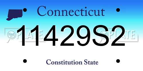 11429S2 Connecticut License Plate