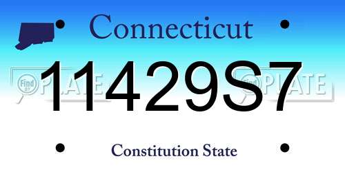 11429S7 Connecticut License Plate