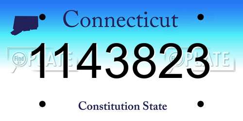 1143823 Connecticut License Plate