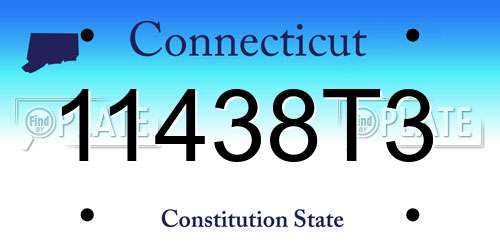 11438T3 Connecticut License Plate