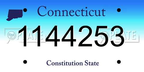 1144253 Connecticut License Plate