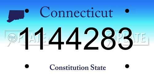 1144283 Connecticut License Plate