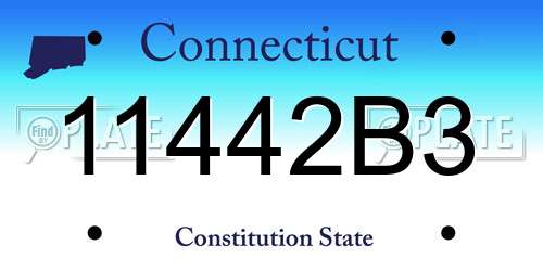11442B3 Connecticut License Plate