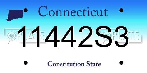 11442S3 Connecticut License Plate