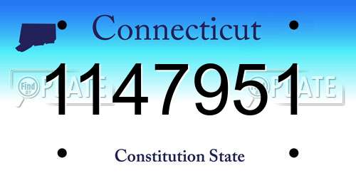 1147951 Connecticut License Plate