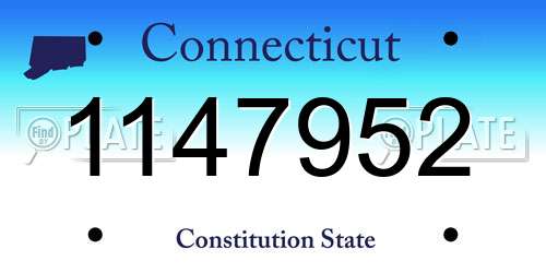 1147952 Connecticut License Plate