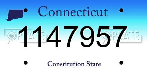 1147957 Connecticut License Plate