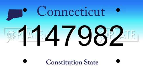 1147982 Connecticut License Plate