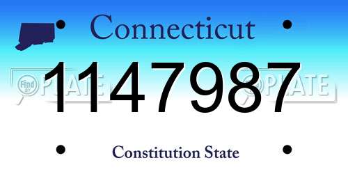 1147987 Connecticut License Plate