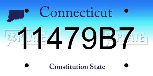 11479B7 Connecticut License Plate