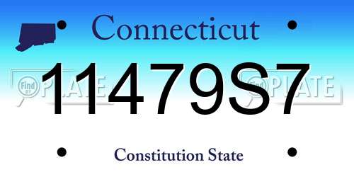 11479S7 Connecticut License Plate