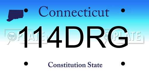 114DRG Connecticut License Plate