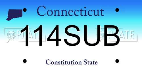 114SUB Connecticut License Plate
