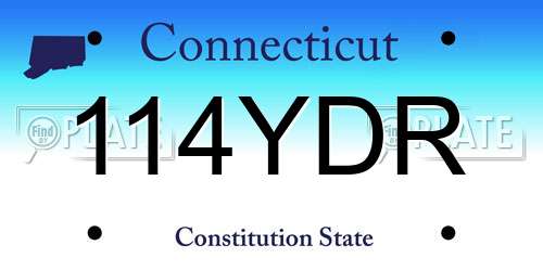 114YDR Connecticut License Plate