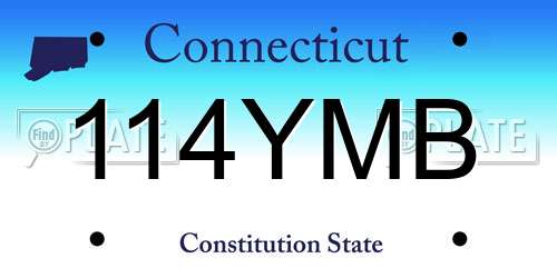 114YMB Connecticut License Plate