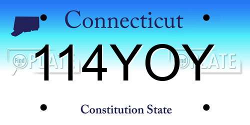 114YOY Connecticut License Plate