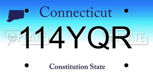 114YQR Connecticut License Plate