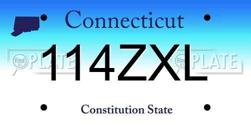 114ZXL Connecticut License Plate