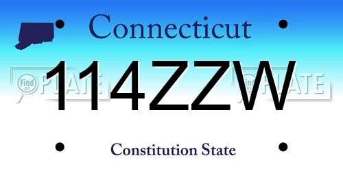 114ZZW Connecticut License Plate