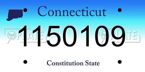 1150109 Connecticut License Plate