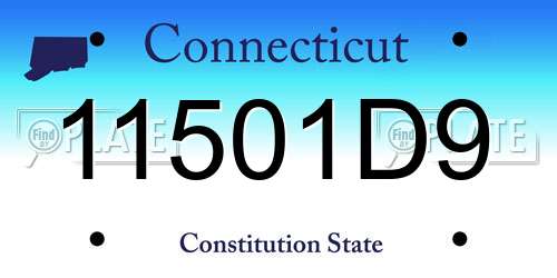 11501D9 Connecticut License Plate