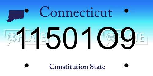 11501O9 Connecticut License Plate