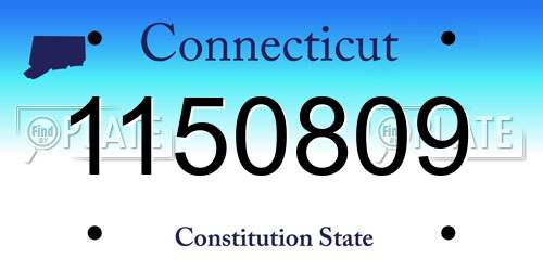 1150809 Connecticut License Plate