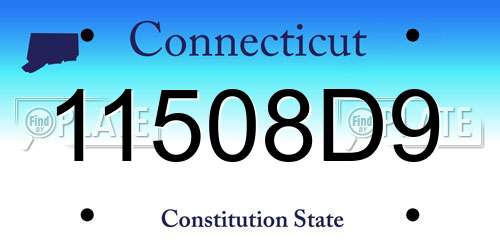 11508D9 Connecticut License Plate