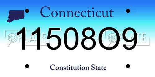 11508O9 Connecticut License Plate