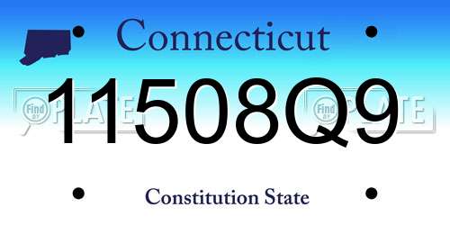 11508Q9 Connecticut License Plate