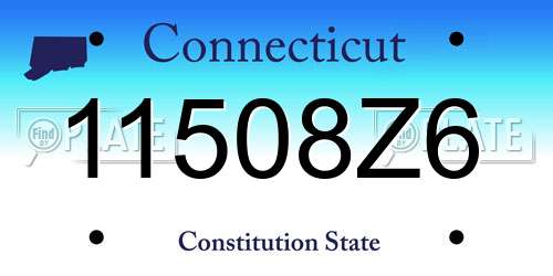 11508Z6 Connecticut License Plate