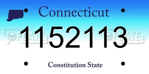 1152113 Connecticut License Plate