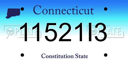 11521I3 Connecticut License Plate
