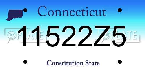 11522Z5 Connecticut License Plate