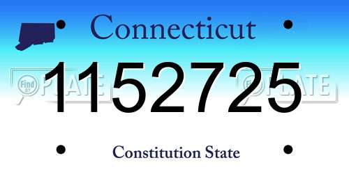 1152725 Connecticut License Plate