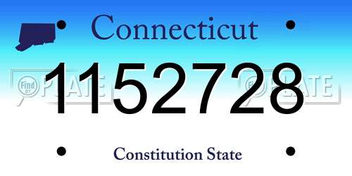 1152728 Connecticut License Plate