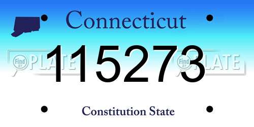 115273 Connecticut License Plate