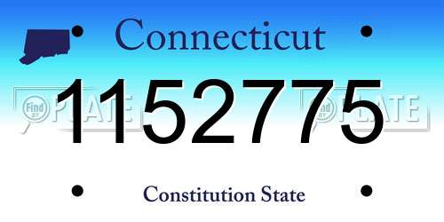 1152775 Connecticut License Plate