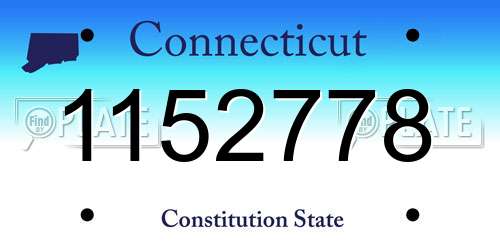 1152778 Connecticut License Plate