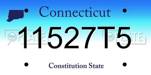 11527T5 Connecticut License Plate