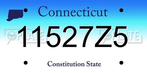 11527Z5 Connecticut License Plate