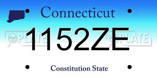 1152ZE Connecticut License Plate