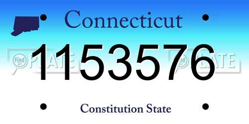 1153576 Connecticut License Plate