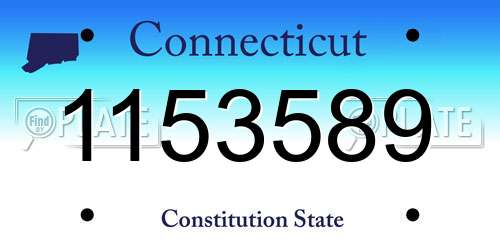 1153589 Connecticut License Plate