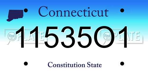 11535O1 Connecticut License Plate