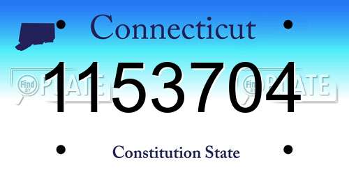 1153704 Connecticut License Plate